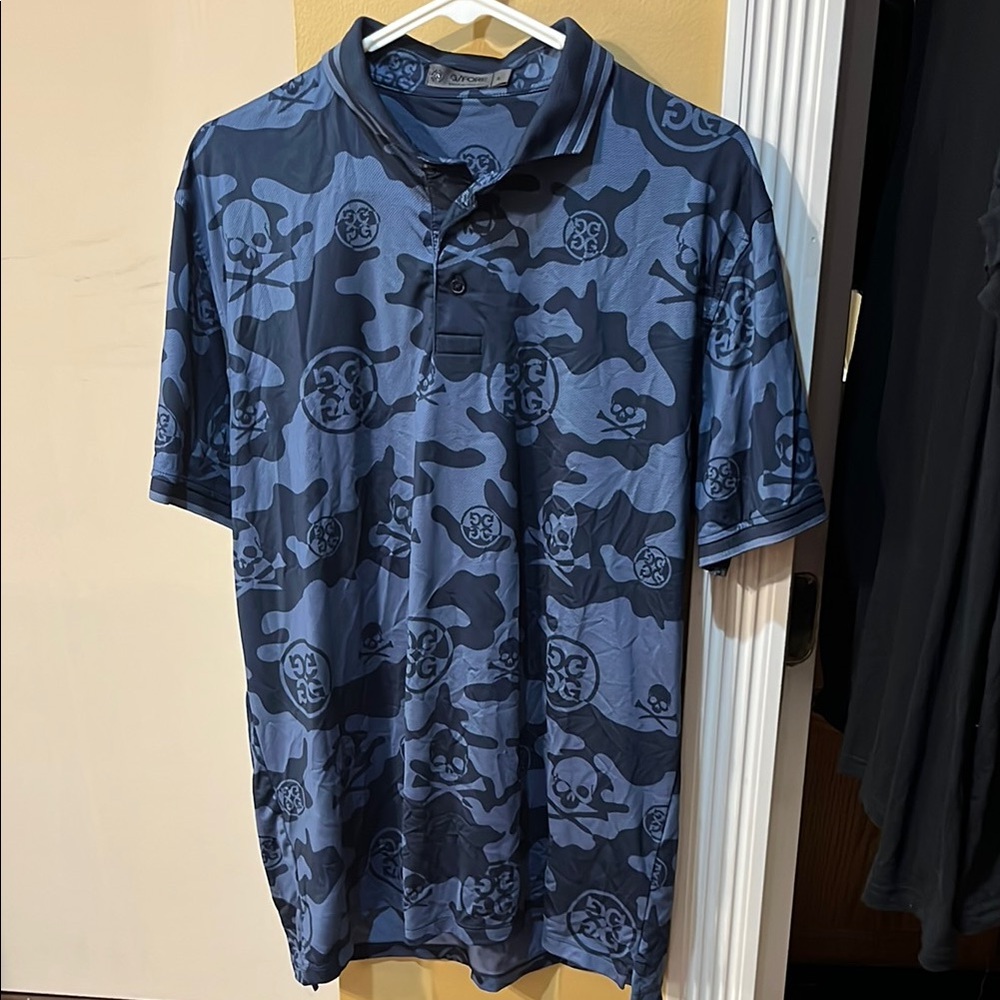 G/Fore Blue Camo Golf Shirt Men’s Size L